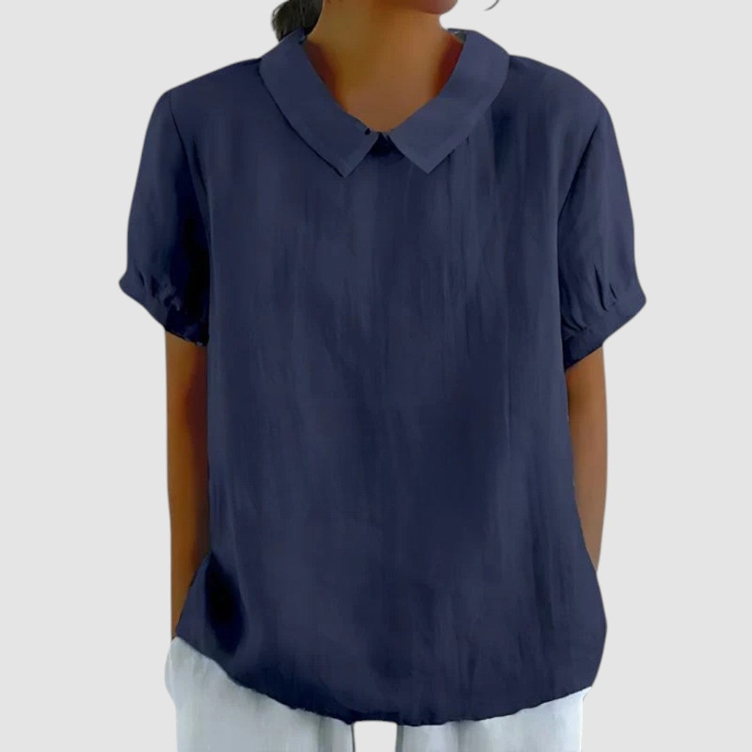 LENA™ | Camicia Leggera a Maniche Corte con Colletto
