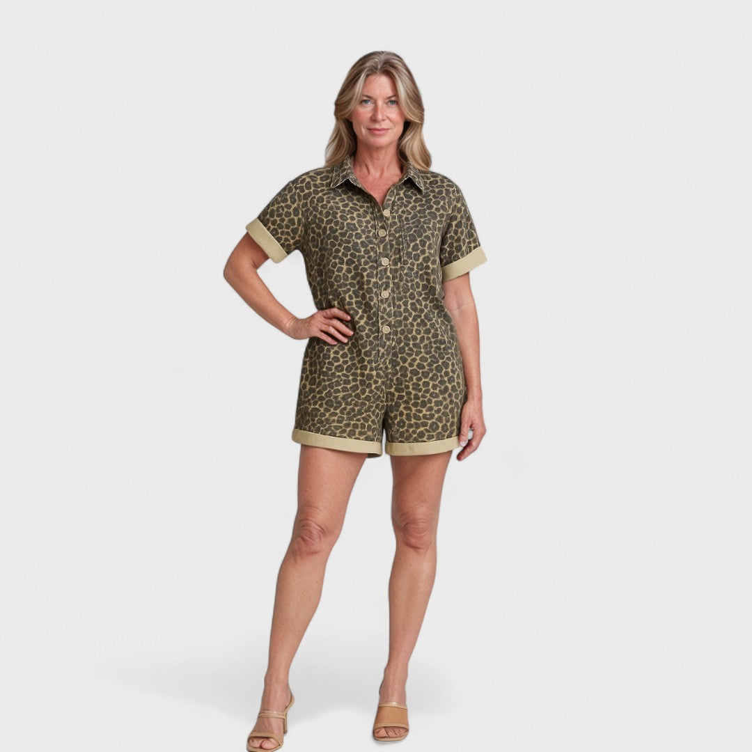NONETTE™ | Abito Camicia Leopardato