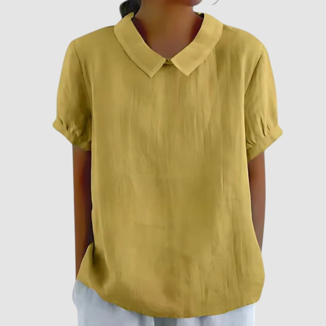 LENA™ | Camicia Leggera a Maniche Corte con Colletto