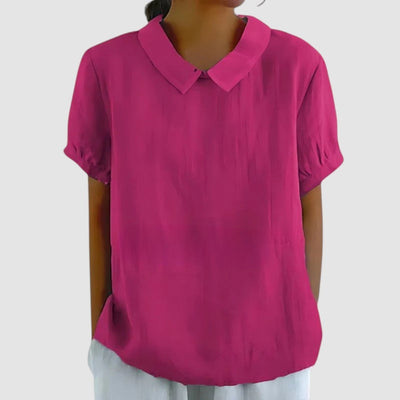 LENA™ | Camicia Leggera a Maniche Corte con Colletto