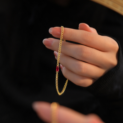 ELŻBIETA™ | Bracciale con Cristallo Rosso