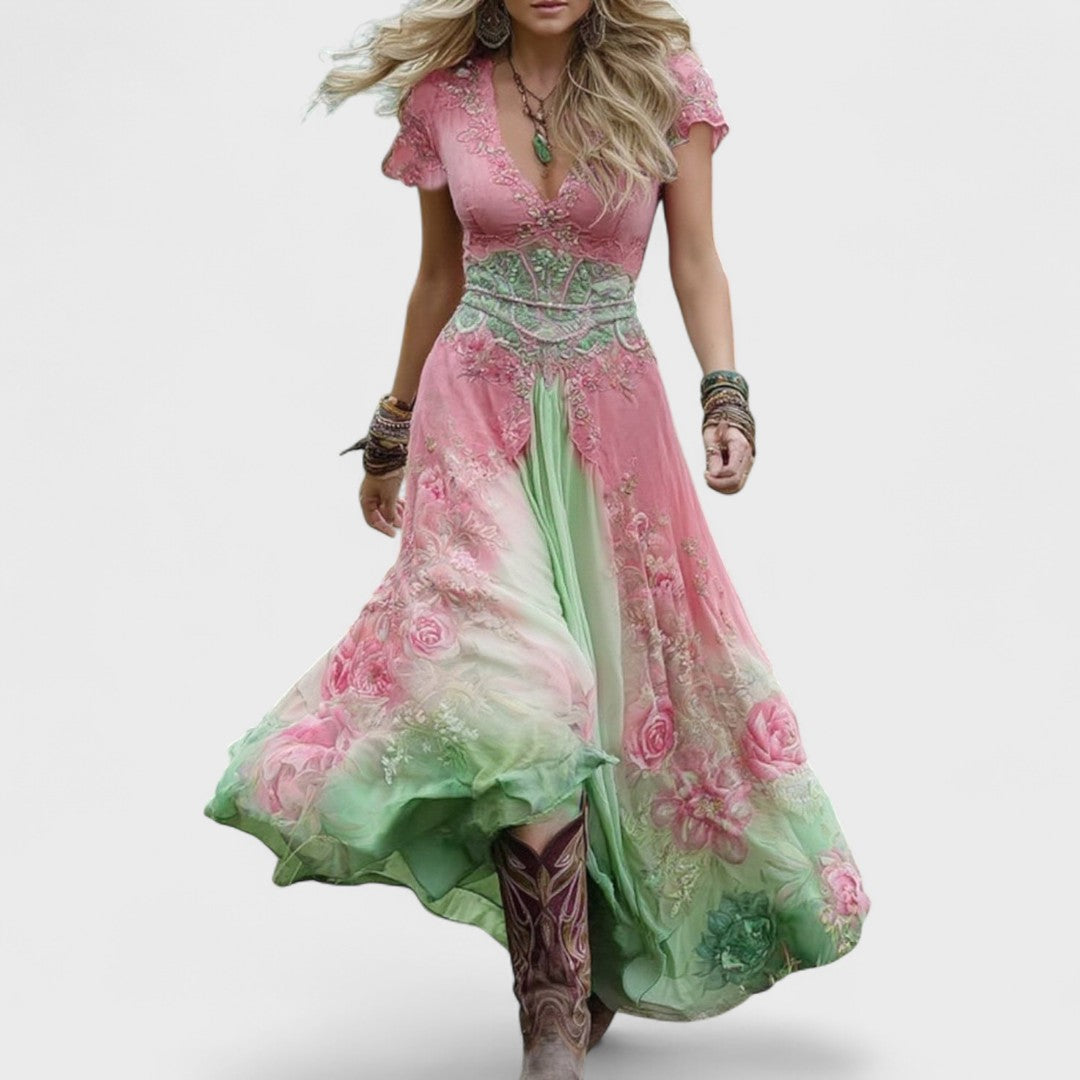 FLORA™ | Abito Boho Chic Floreale