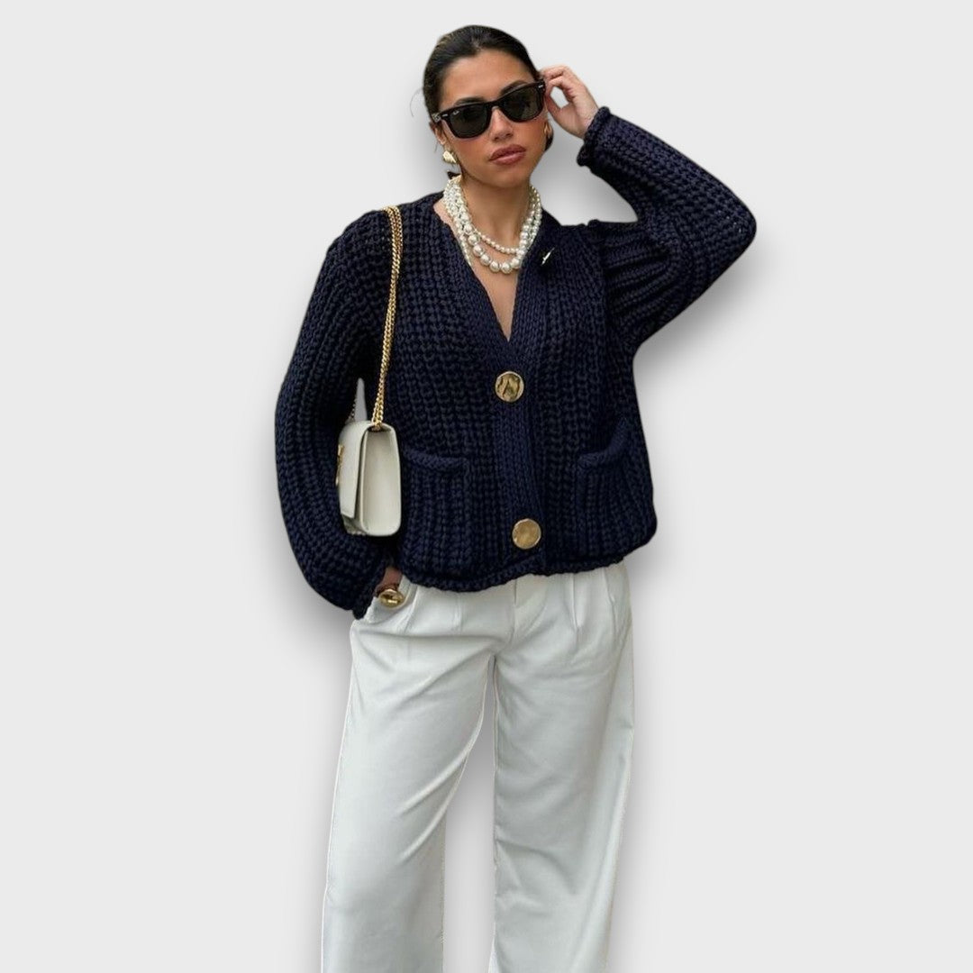 MORETTA™ | Cardigan con Bottoni Dorati