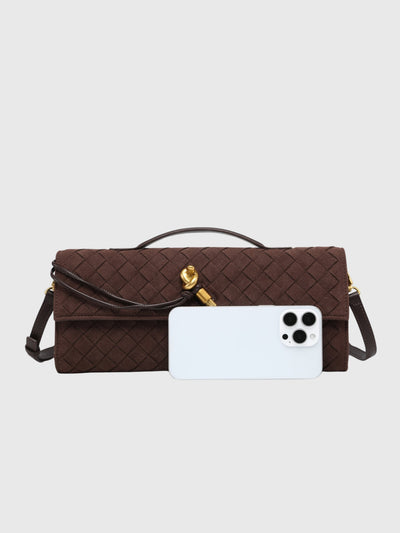 CHERRY™ | Clutch in Suede Intrecciato Elegante