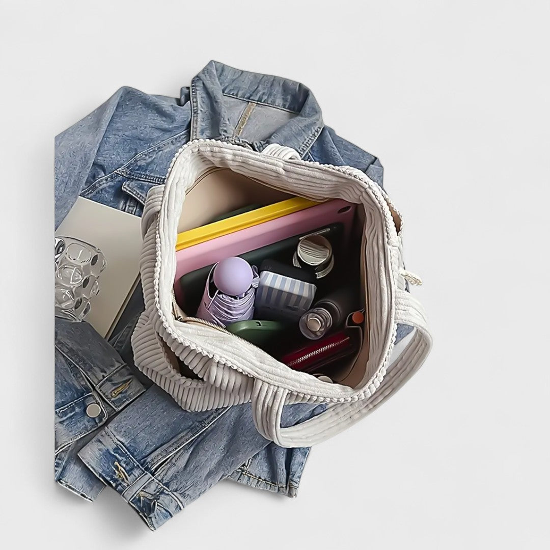 TILDA™ | Borsa tote a coste con cordoncino