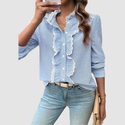 MELODIA™ | Camicia Elegante a Righe con Volant