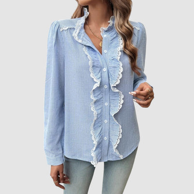MELODIA™ | Camicia Elegante a Righe con Volant