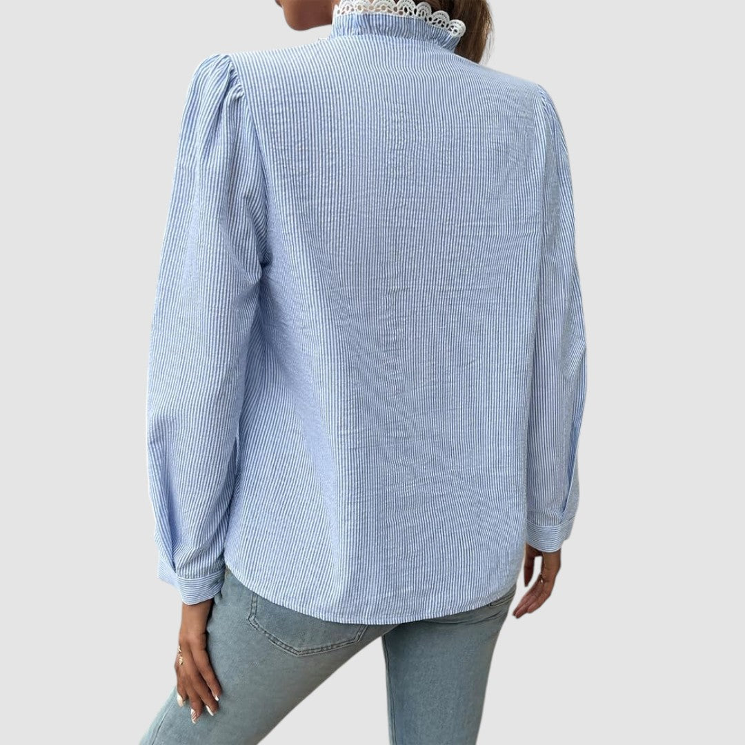 MELODIA™ | Camicia Elegante a Righe con Volant