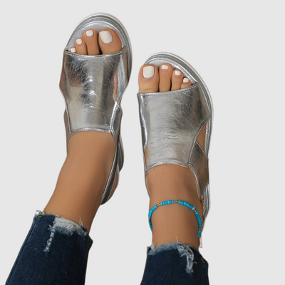 RITA™ | Sandali Ortopedici in Pelle Lucente