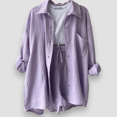 EMILIA™ | Completo Due Pezzi Camicia Oversize e Shorts