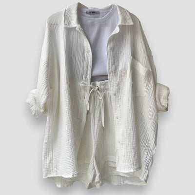 EMILIA™ | Completo Due Pezzi Camicia Oversize e Shorts