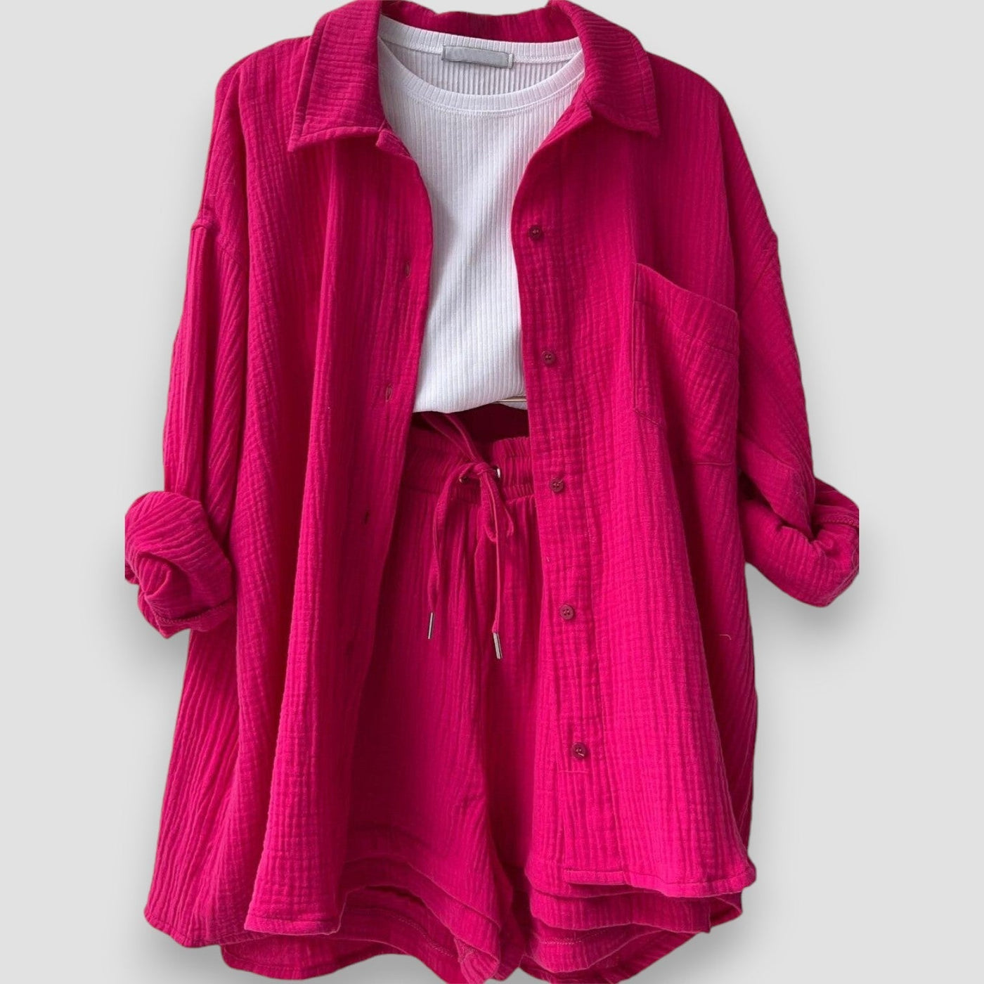 EMILIA™ | Completo Due Pezzi Camicia Oversize e Shorts