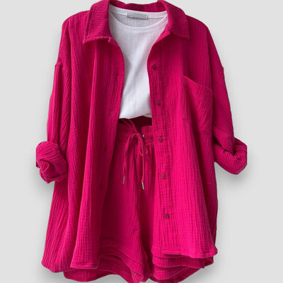 EMILIA™ | Completo Due Pezzi Camicia Oversize e Shorts