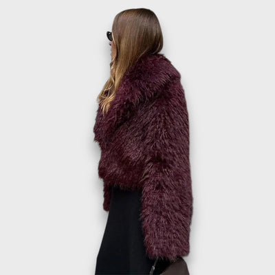 MILE™ | Cappotto in Pelliccia Ecologica Bordeaux