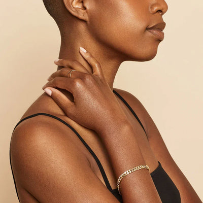 MAYZHARINE™ | Bracciale Cubano Elegante in Oro Lucido