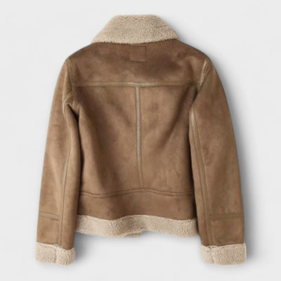 AURORA™ | Giacca Shearling in Suede con Colletto Morbido