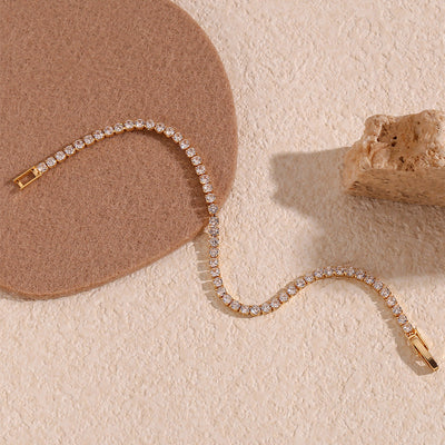 BRONISŁAWA™ | Bracciale Tennis in Acciaio con Zirconia