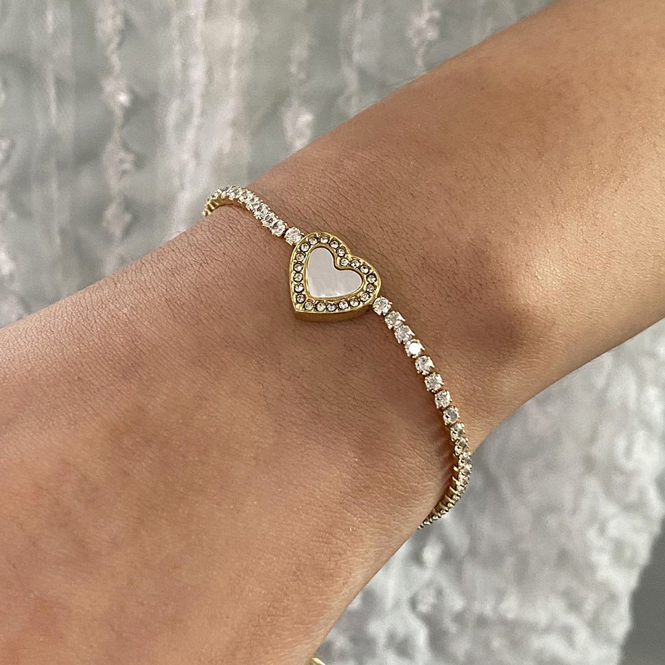 CAMERON™ | Bracciale con Charm a Cuore e Zirconia