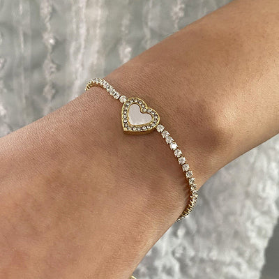 CAMERON™ | Bracciale con Charm a Cuore e Zirconia