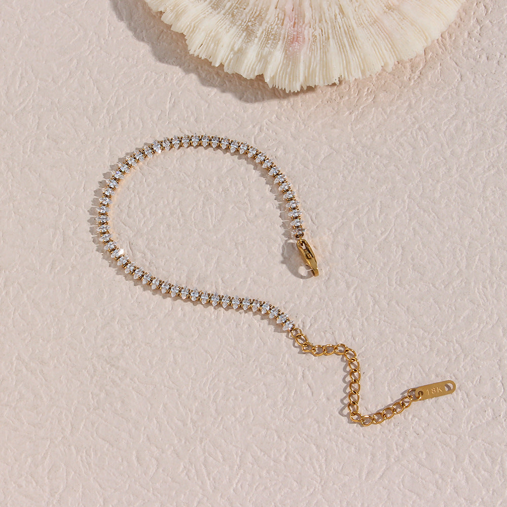 KLAUDIA™ | Bracciale Tennis con Zirconia Rotonda e Ovale