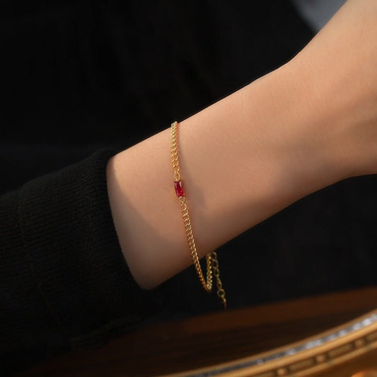 ELŻBIETA™ | Bracciale con Cristallo Rosso
