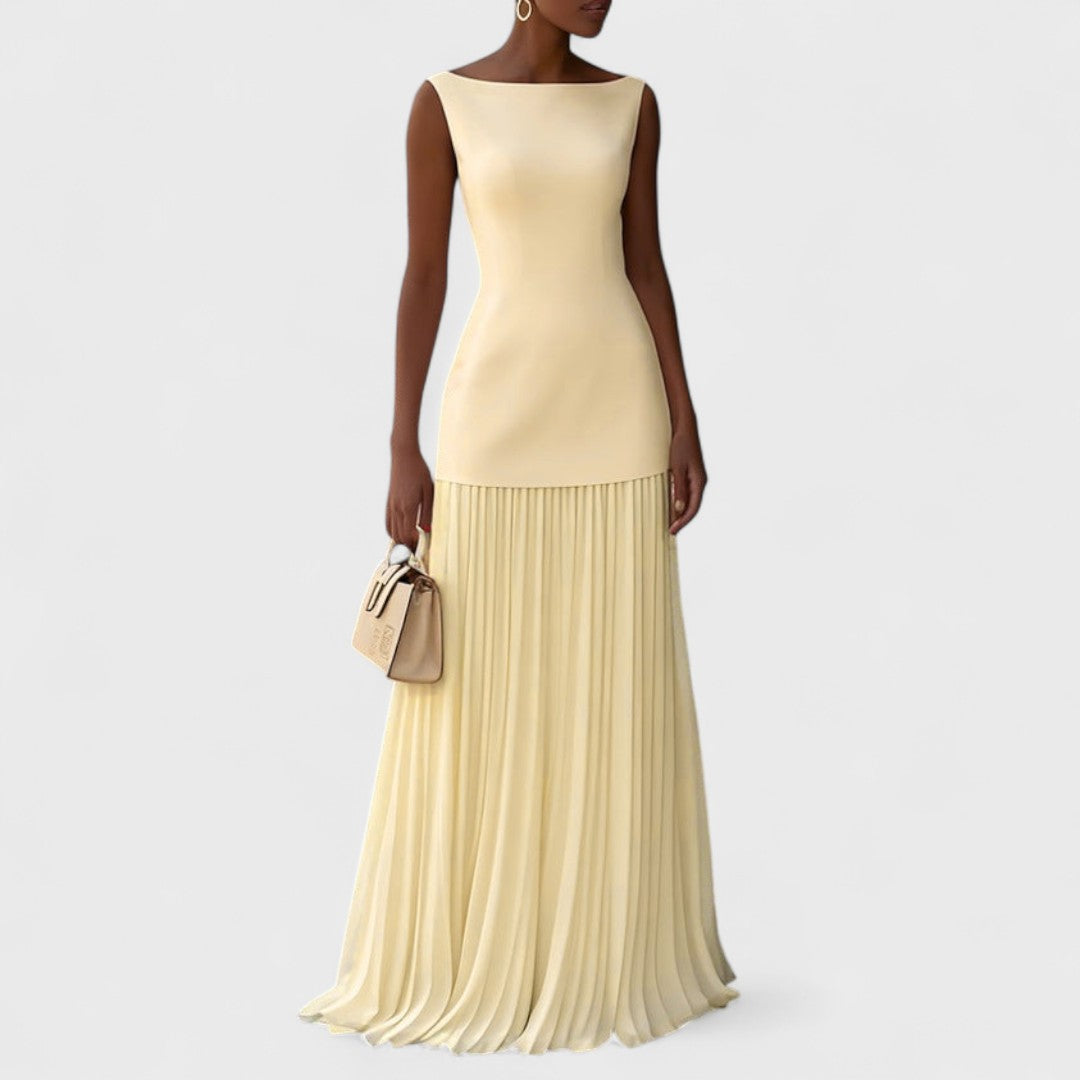 KLARA™ | Abito Lungo Plissettato Senza Maniche