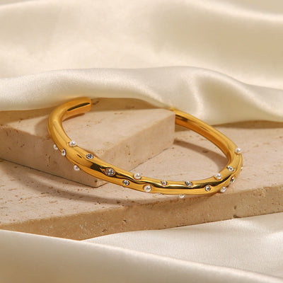 AGNIESZKA™ | Bracciale con Zirconia e Perle Sintetiche