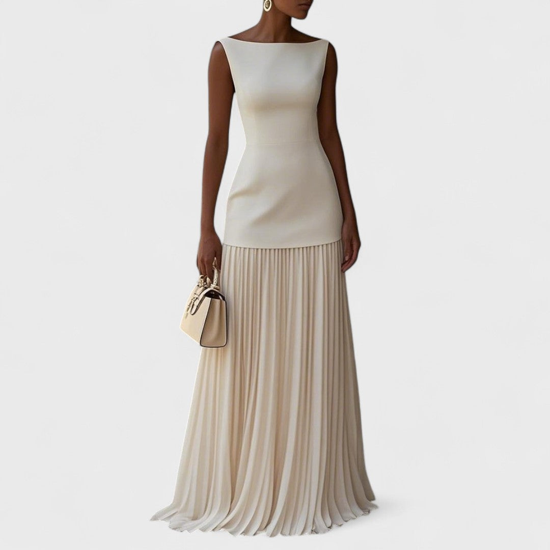 KLARA™ | Abito Lungo Plissettato Senza Maniche