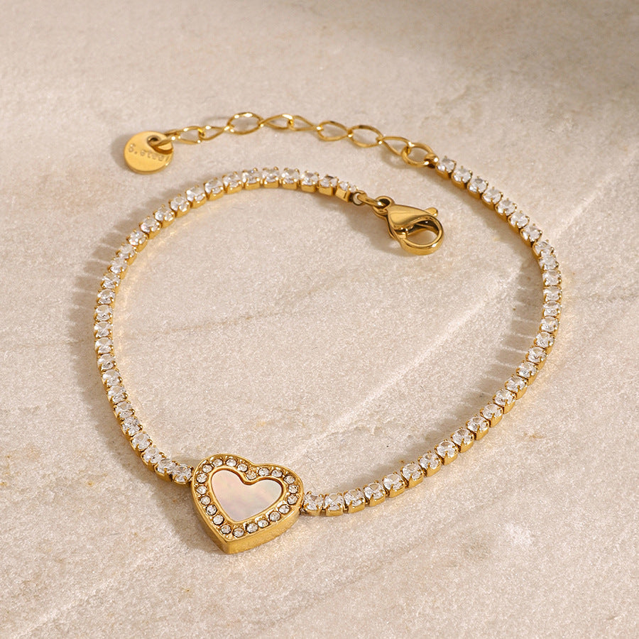 CAMERON™ | Bracciale con Charm a Cuore e Zirconia