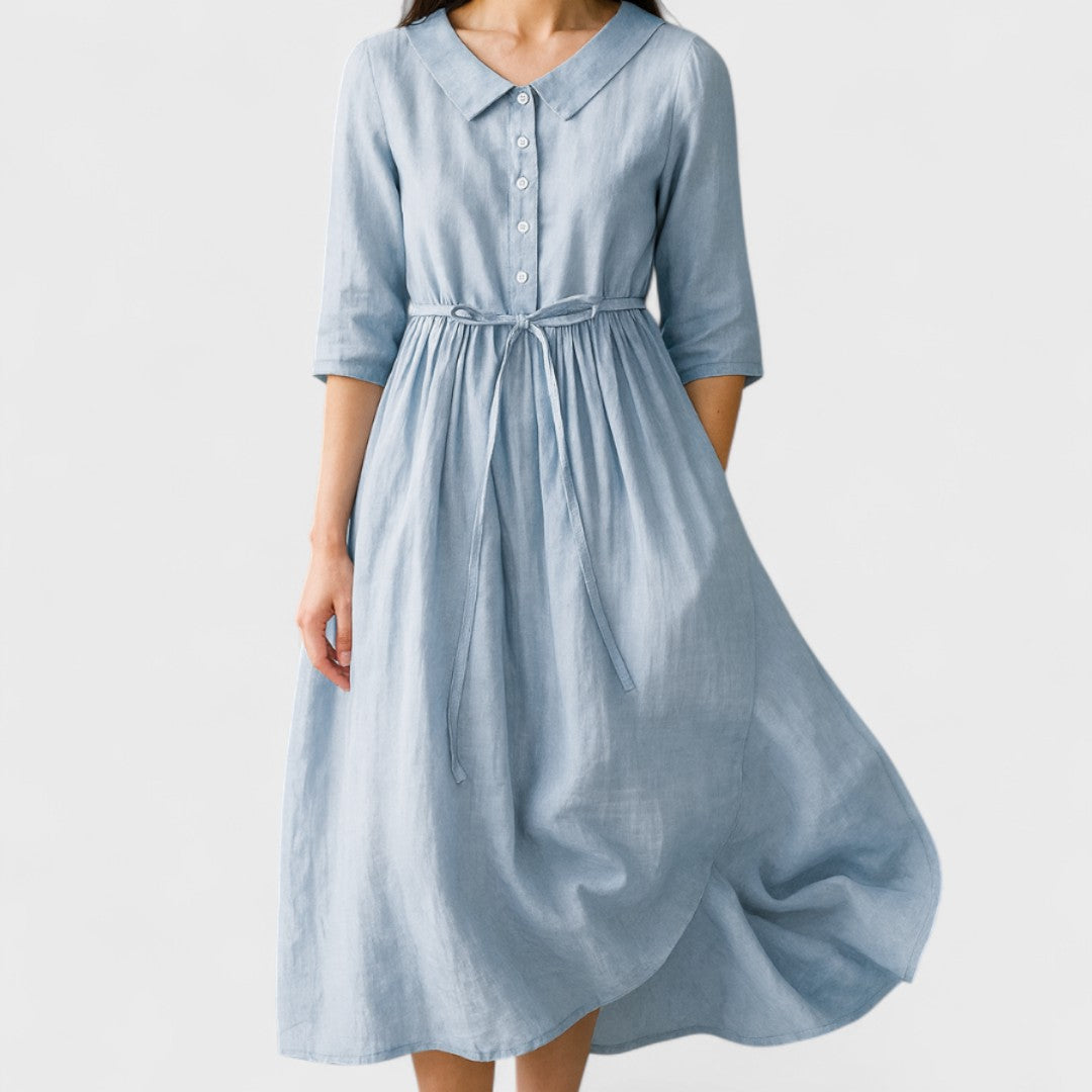 ELENIA™ | Abito in Cotone e Lino