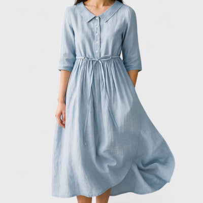 ELENIA™ | Abito in Cotone e Lino