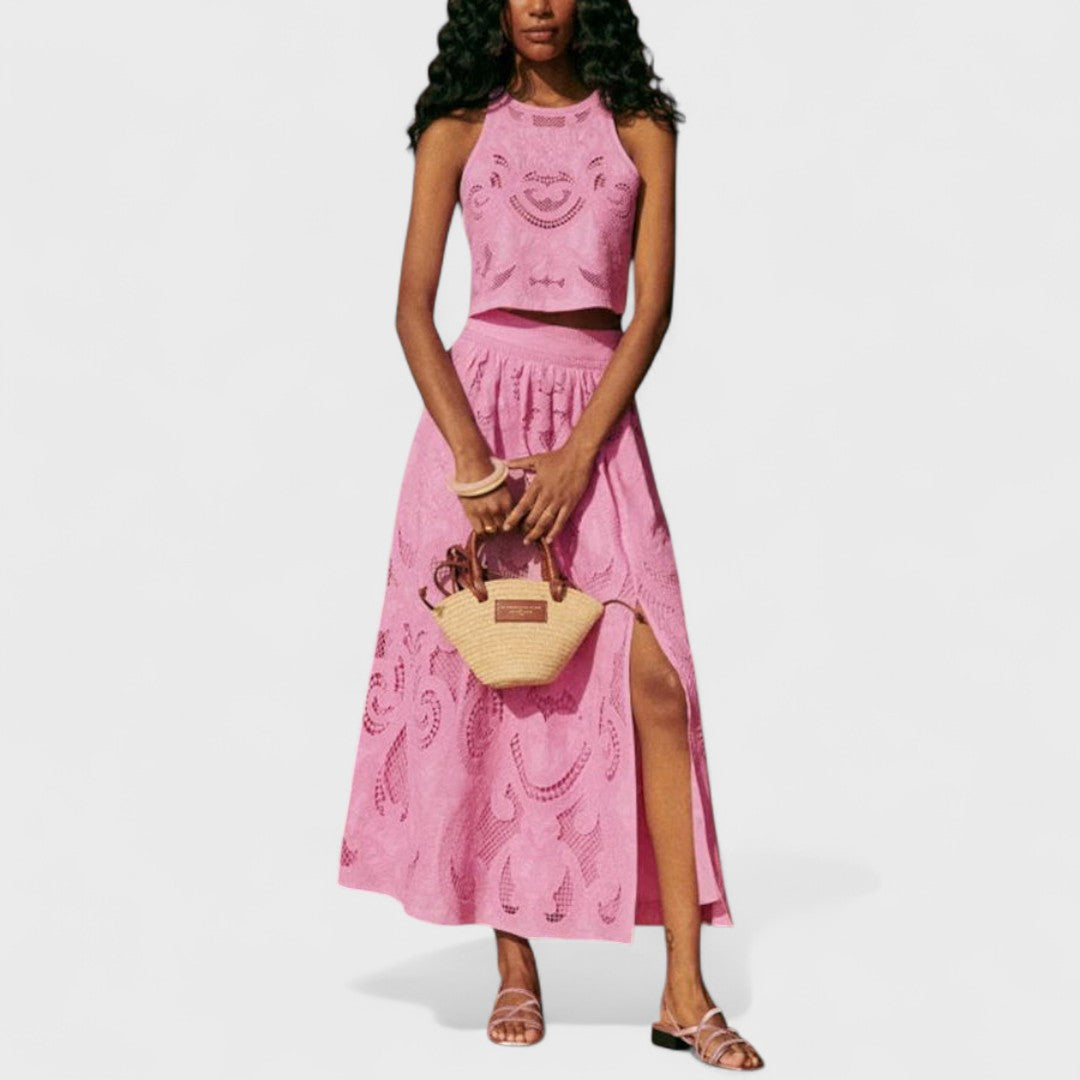 OLYMPE™ | Set Estivo in Pizzo con Top e Gonna