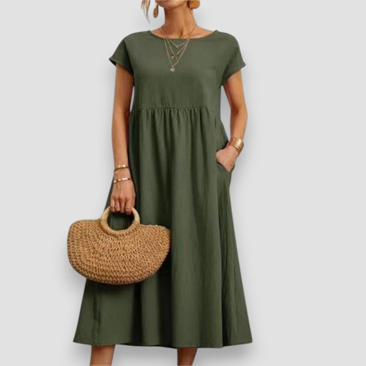 ALESSI™ | Abito Estivo Lungo in Tessuto Leggero