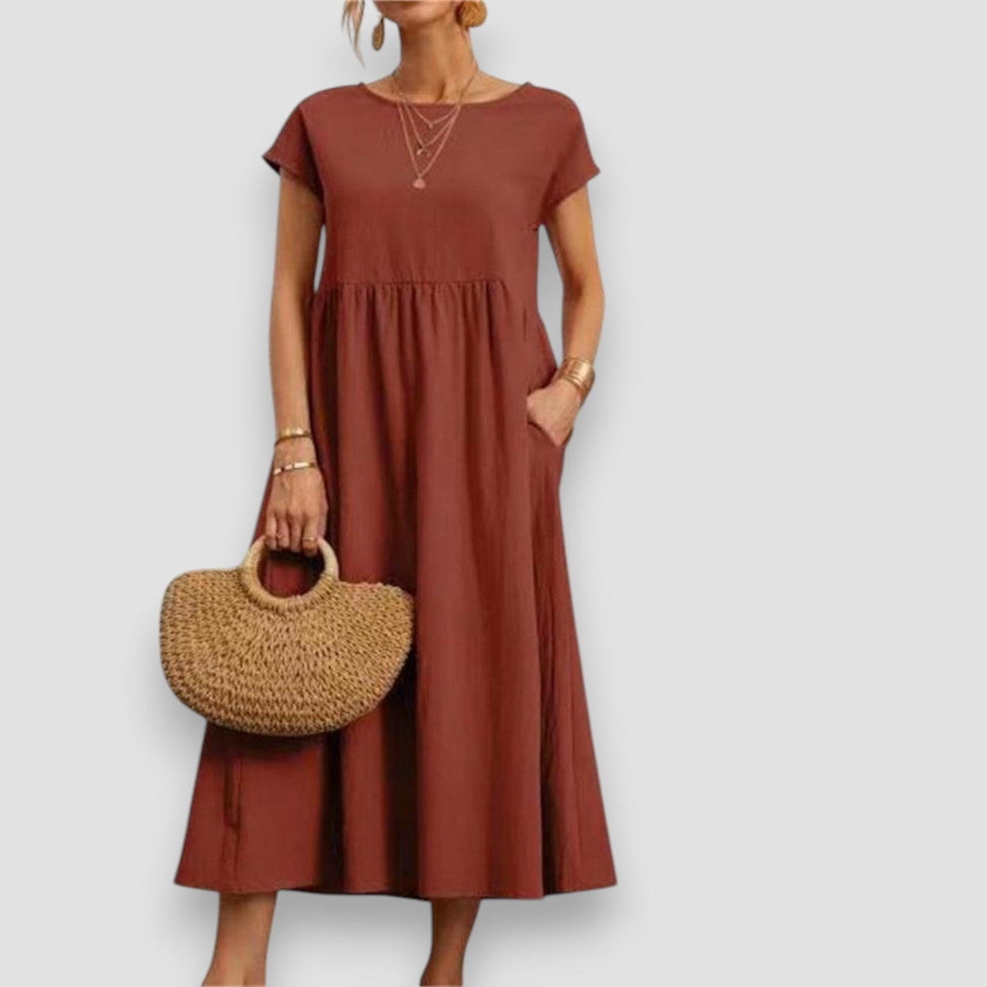 ALESSI™ | Abito Estivo Lungo in Tessuto Leggero