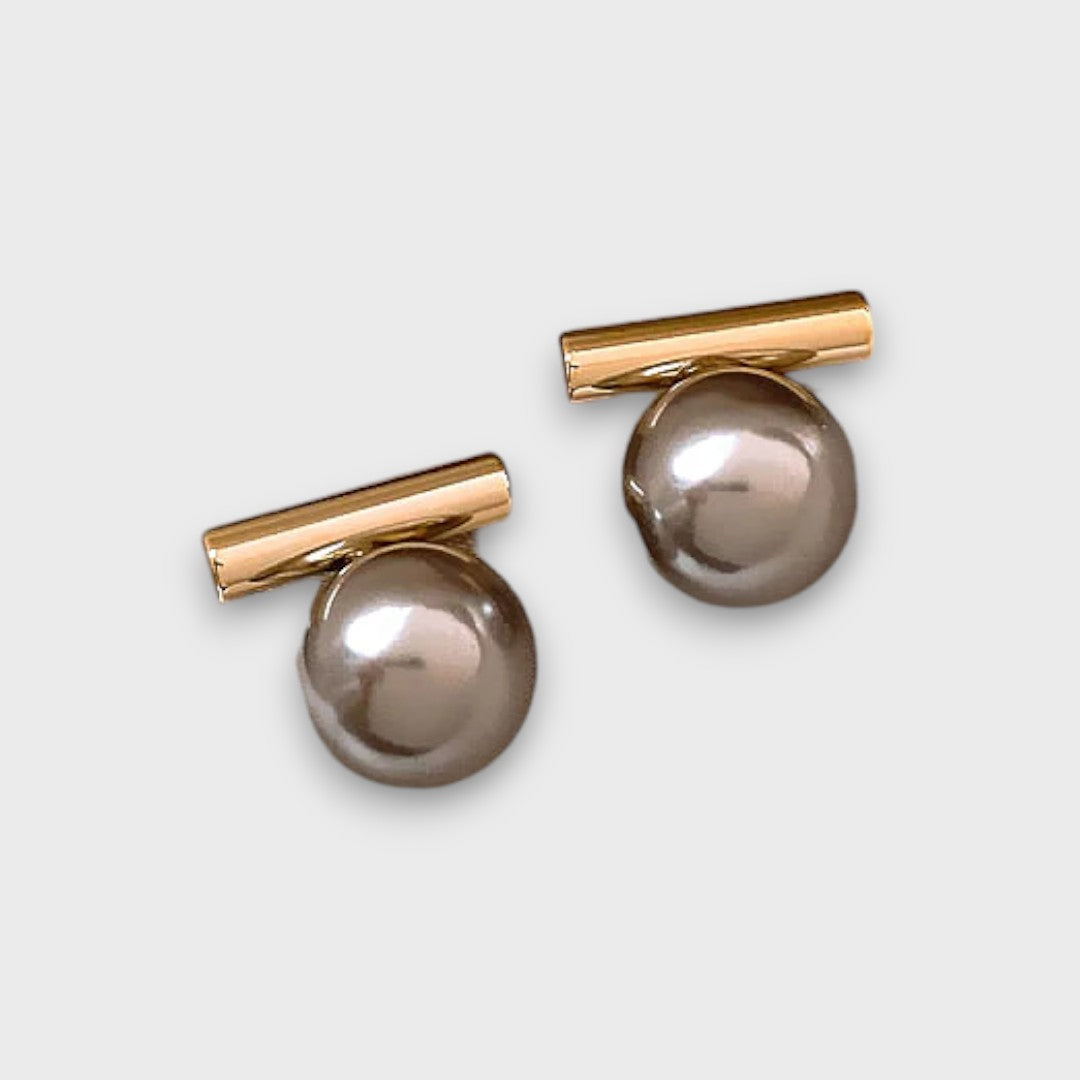 VELANA™ | Orecchini con Perla Moderna in Oro Chiaro