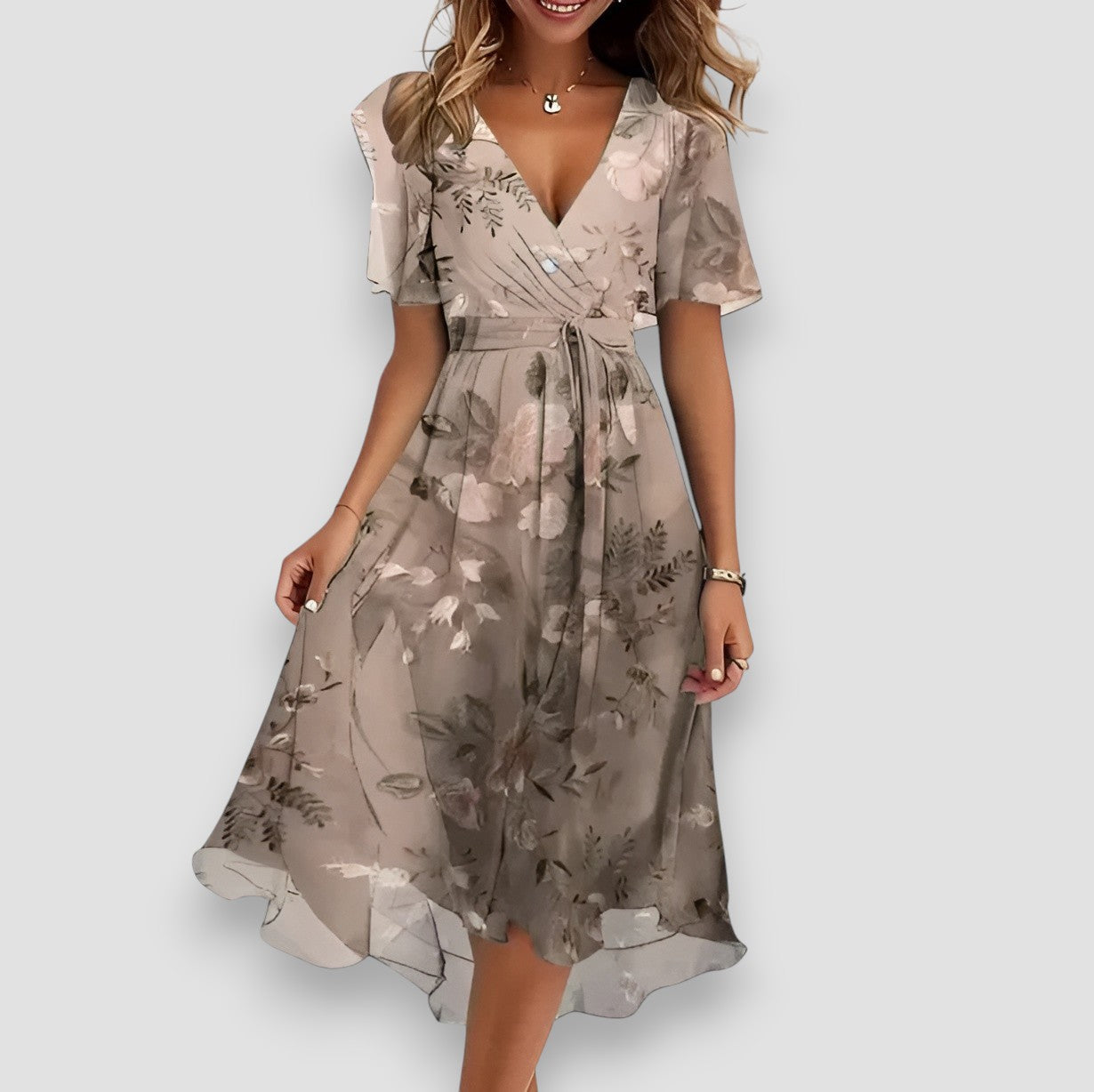 CRISTIANA™ | Abito Floreale Elegante con Scollo a V