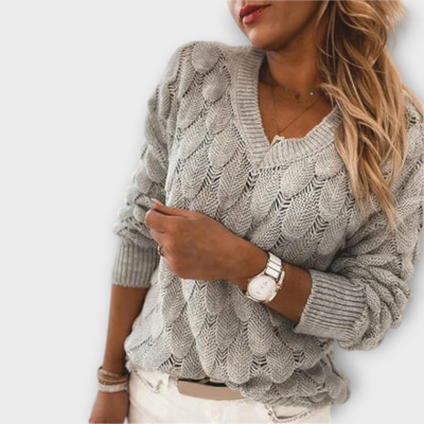 NOEMIER™ | Pullover con Scollo a V in Maglia Morbida
