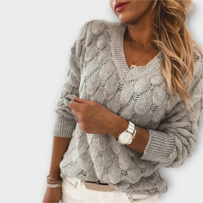 NOEMIER™ | Pullover con Scollo a V in Maglia Morbida