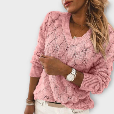 NOEMIER™ | Pullover con Scollo a V in Maglia Morbida